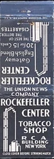 ROCKEFELLER Center Tobacco Shop NYC Vintage FrontStrike Matchcover B-4029