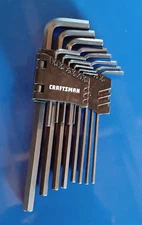 Craftsman SAE Alan Key Set Hex Wrench 14 Piece Inch 3/64 - 5/16in.  Long & Short