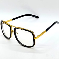 Aviator Glasses Gold Frame Clear Lens Fashion Eyeglasses Men UV400 Protection