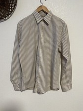 Classic Gap Men  s Striped Dress Shirt Size Large