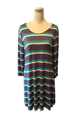 Arizona Jeans Co Striped Dress Blue Green NWT Large L | eBay