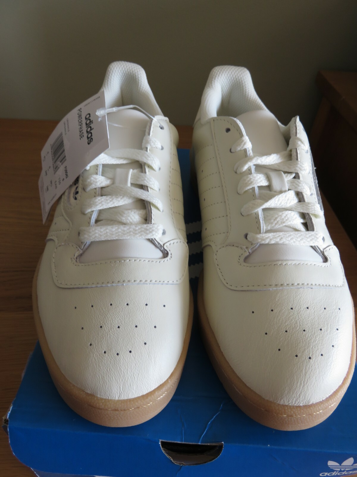 adidas originals powerphase trainers in off white leather with gum sole