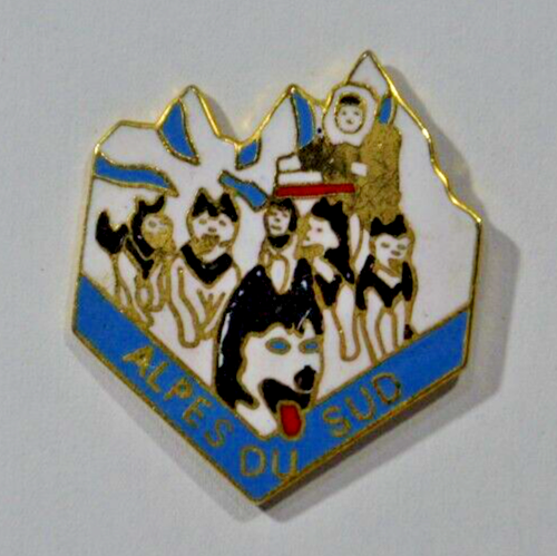Pin's Station De Ski Combloux – Husky Sur Base Dorée (2,8 Cm) – Vintage