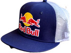 R Navy & White Flat Brim Trucker Cap. 3 Logos. F1 Racing. MotoGP. Supercross.