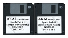 Akai S1000 / S3000 Two Floppy Disks Synth Pad 1 Sample Wave Mixing SWM3002