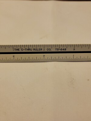 Architect Drafting THE C-THRU RULER CO. TS-648 Six Scales ENGINEER Triangular