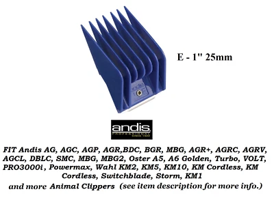ANDIS GUIDE ATTACHMENT UNIVERSAL CLIPPER BLADE E COMB - 1" 25mm DOG Pet GROOMING