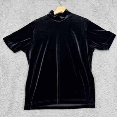 Summit Hill Shirt Women XL Black Crushed Velvet Whimsygoth Witchcore Goth Gothic