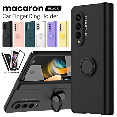 For Samsung Galaxy Z Fold 5 4 3 Hinge Ring Stand Case Cover w/Screen Protector