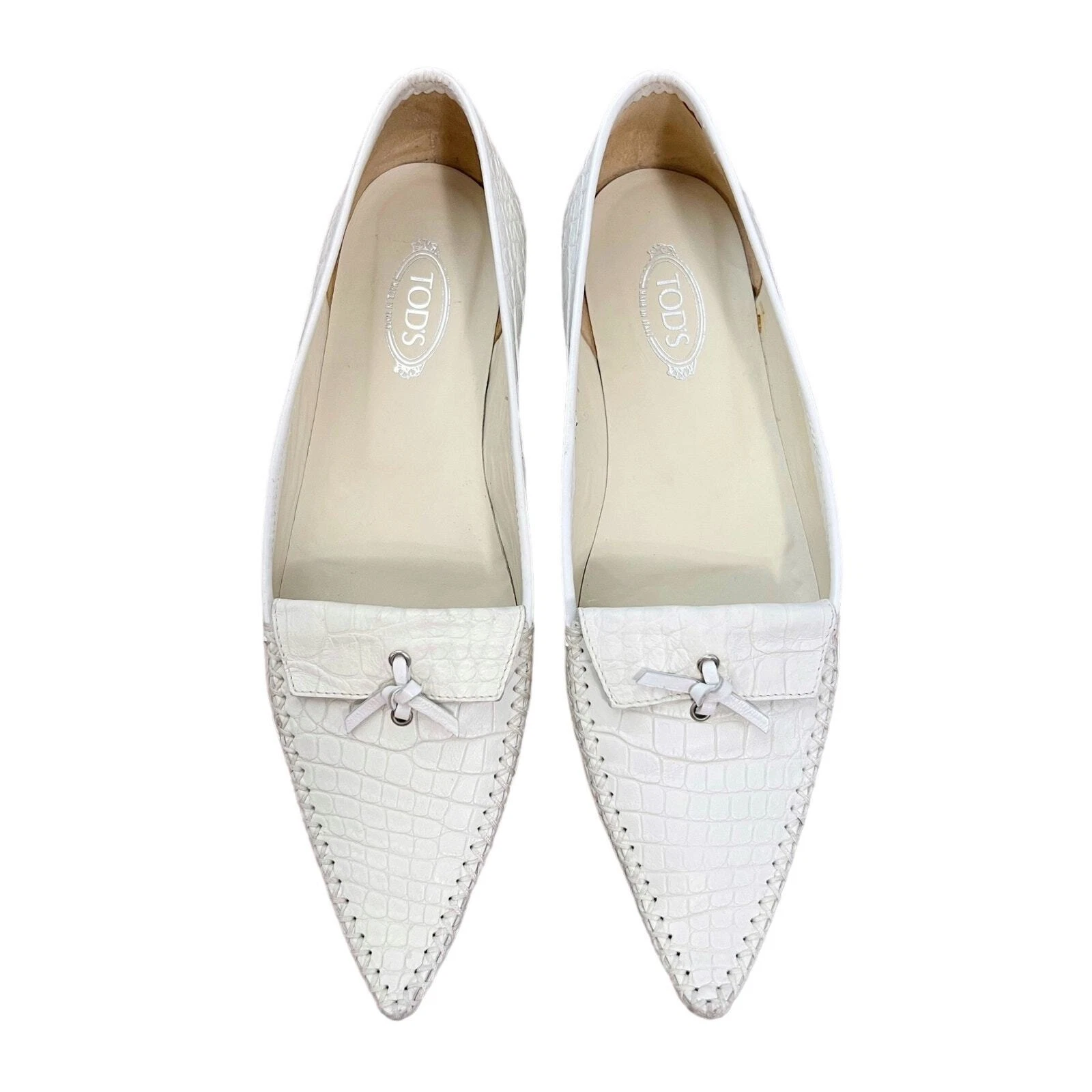 TOD’S Mocassini mocassino in pelle di coccodrillo Tod's Exotic da donna bianchi taglia 7