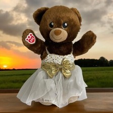 Build A Bear - BAB - National Teddy Bear Day Brown Cub Plush Toy with Dress