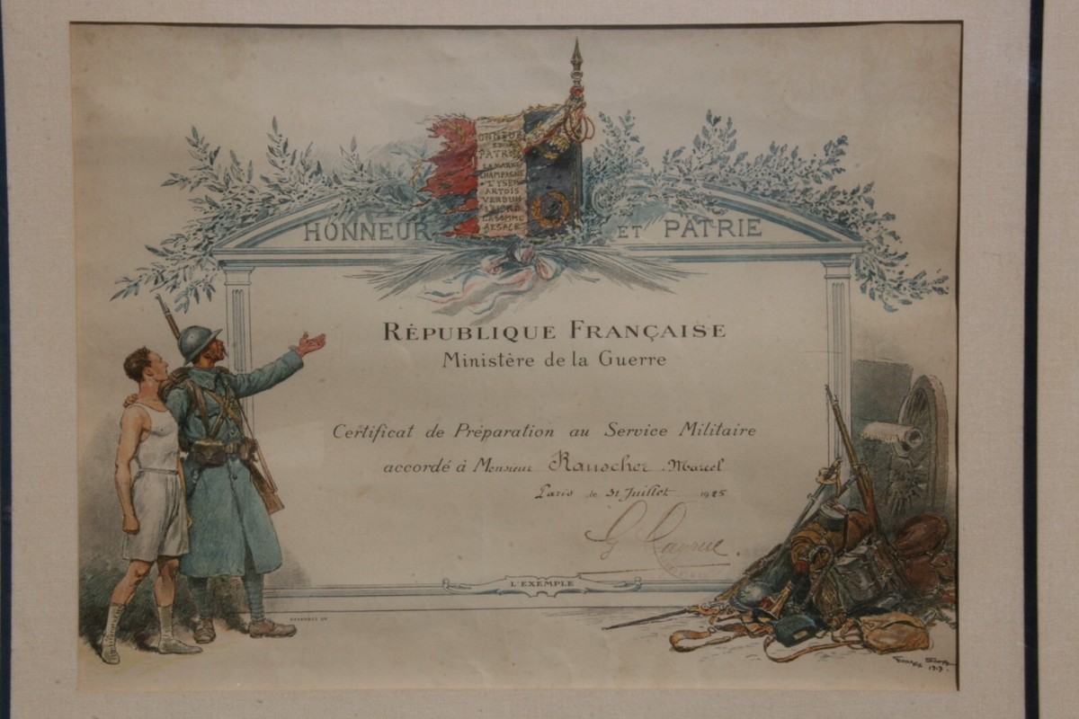 Cadre diplôme médaille militaire 1925