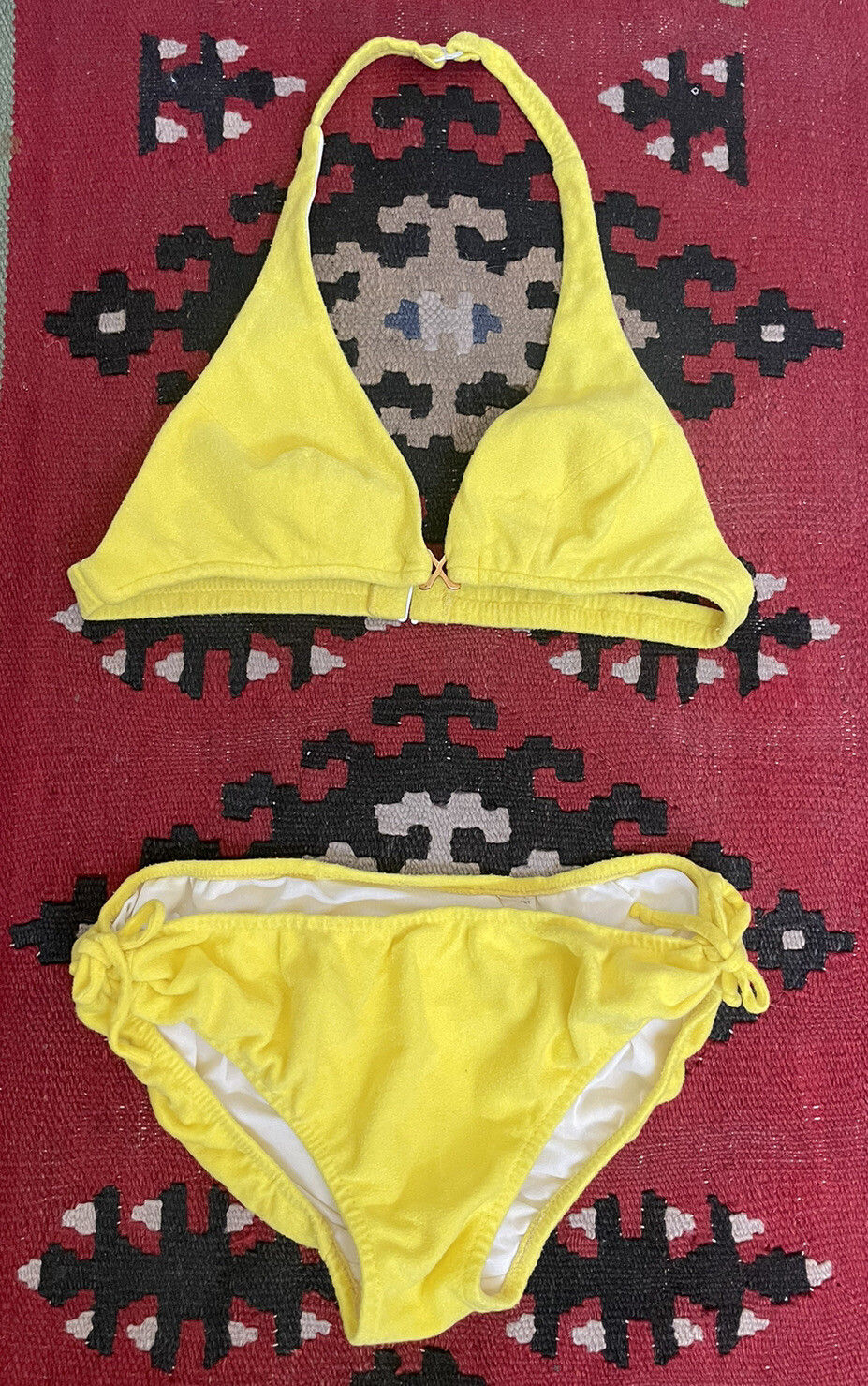1960s Bright Yellow Terry Cloth Bikini Gem