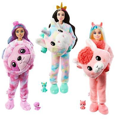 Barbie Cutie Reveal Doll Playset Fantasy Surprises Plush Costume Including  Pet