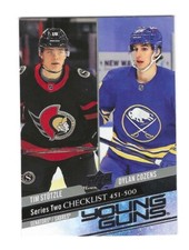 2020-21 UPPER DECK YOUNG GUNS #500 STUTZLE/COZENS CHECKLIST ROOKIE HOCKEY CARD