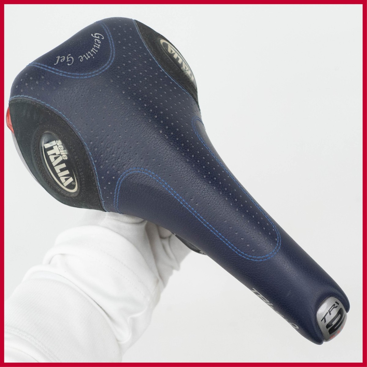 NOS SELLE ITALIA TRIMATIC 2 BLUE VINTAGE SADDLE SEAT RACING ROAD