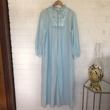 VTG Vandemere Blue Robe Nightgown Size Large Pocket Grandma's Robe