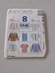 McCall's 8 Great Looks Pattern #8155-Misses Top & Jacket in Sizes 12-14(Sewing P