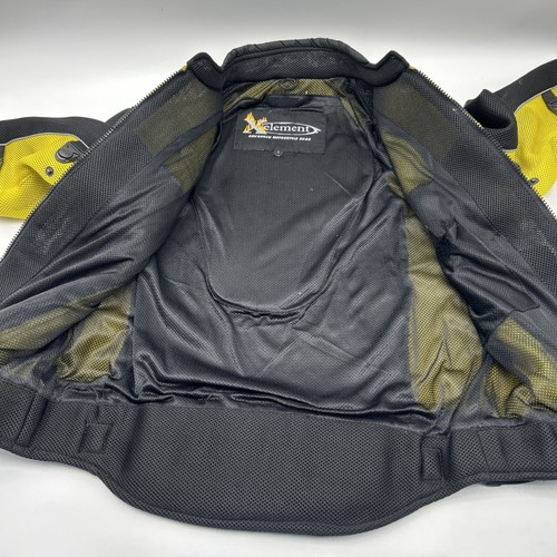 XElement Motorcycle Jacket Padded Mesh Moto Racing Mens LARGE Black Yellow - Picture 5 of 8