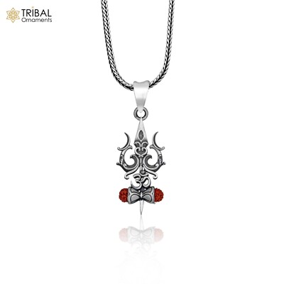 925sterling silver lord shiva trident ( trishul ) Pendant unisex jewelry nsp1013