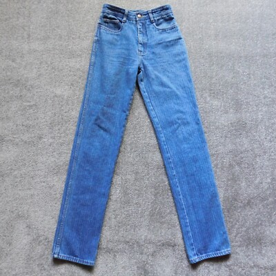 Vintage MACKEEN Flat-Felled Seam Denim Jeans Juniors 7 Blue High Farrah Fawcett
