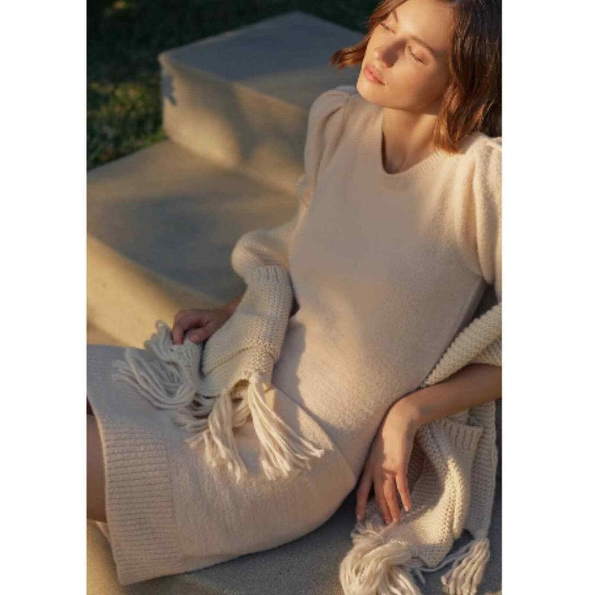 daily practice by anthropologie long-sleeve knit dress Oh So Cozy Fuzzy Puff Sleeve Sweater Mini 10 wedding24