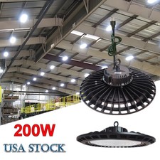 10PC 200W UFO LED High Bay Light Factory Warehouse Commercial GYM Lighting 6500K
