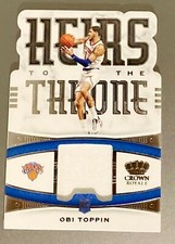 2020-21 OBI TOPPIN CROWN ROYALE Heirs to the Throne Die Cut JERSEY ROOKIE RC