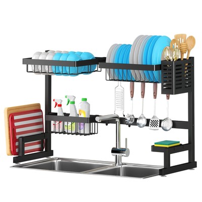Over Sink Dish Drying Rack Stainless Steel, Adjustable Large Dish Drainer for...
