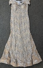 Xscape Women's Off The Shoulder Sequin & Lace Overlay Evening Gown with Sweethea
