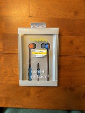 Heyday Wired Earbuds w/ Microphone 3.5mm Aux Jack Headphones Bright Blue NEW 