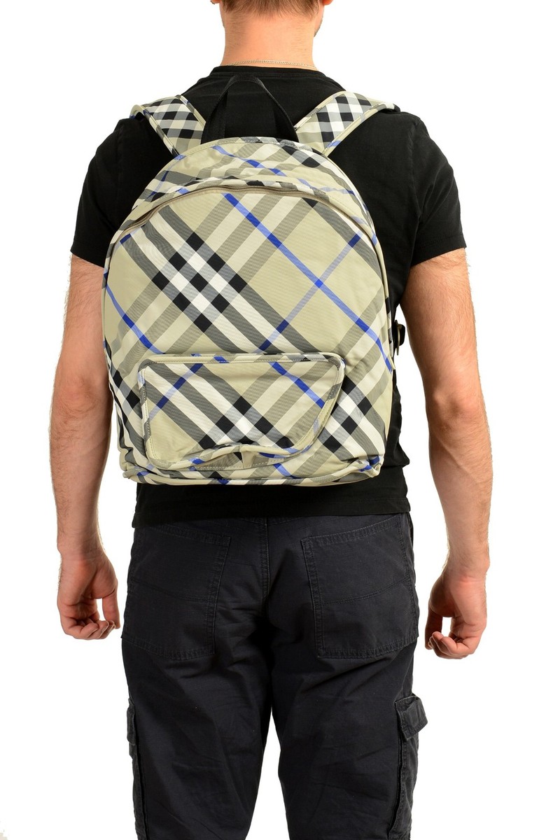 Burberry Shield Backpack Checkered Linchen Polyamide for  display picture 3