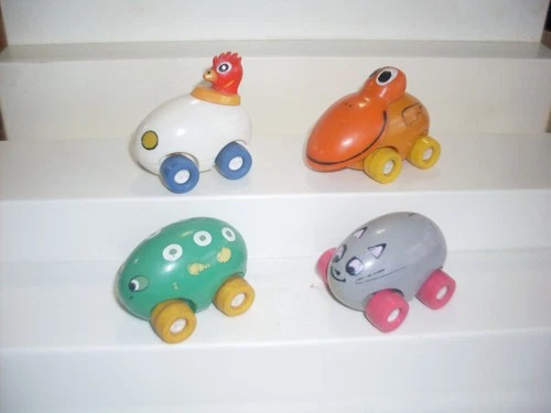 Vintage Tonka Gigglers Egg Shaped Cars Hong Kong 1970’s Lot Of 4