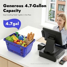 12x Shopping Baskets With Handles Retail Store Supermarket Baskets Stackable NEW