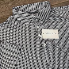 Collars Co Mens Size Large Relaxed Polo Shirt Black Vantage Dress Collar NWT