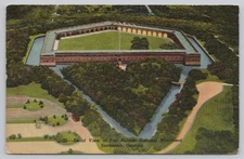 Savannah Georgia Fort Pulaski National Monument Aerial Linen Postcard