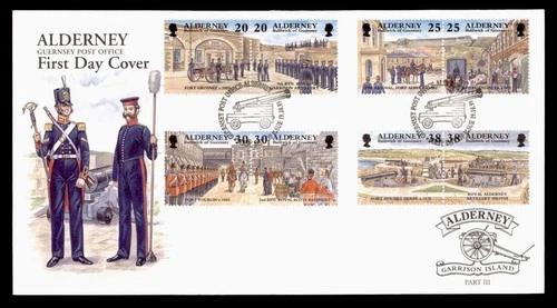 DR WHO 1999 ALDERNEY GUERNSEY FDC GARRISON ISLAND PAIR COMBO w29690