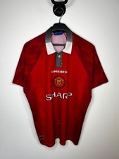 MANCHESTER UNITED 1996 1998 HOME FOOTBALL SHIRT SOCCER JERSEY UMBRO SIZE L
