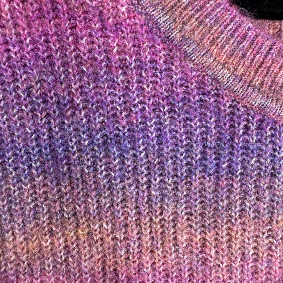 Maurices Sweater Womens Medium Purple Pink Ombre Stripe Crewneck Knit Pullover - Image 3 of 4