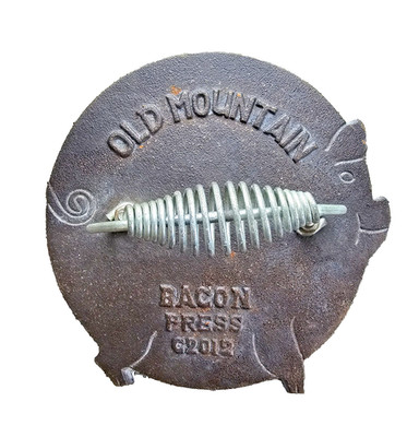 Old Mountain Cast Iron Bacon Press - Vintage Style Pig Shape Grill Press - 2012