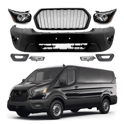 For 2020-2024 Ford Transit Front Bumper Lower Cover Grille & Headlights 8PC
