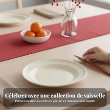 Service de table céramique rouge festif