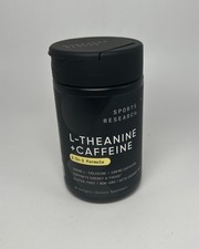 Sports Research L-Theanine  Caffeine Dietary Supplement - 60 Softgels. Exp 4/28
