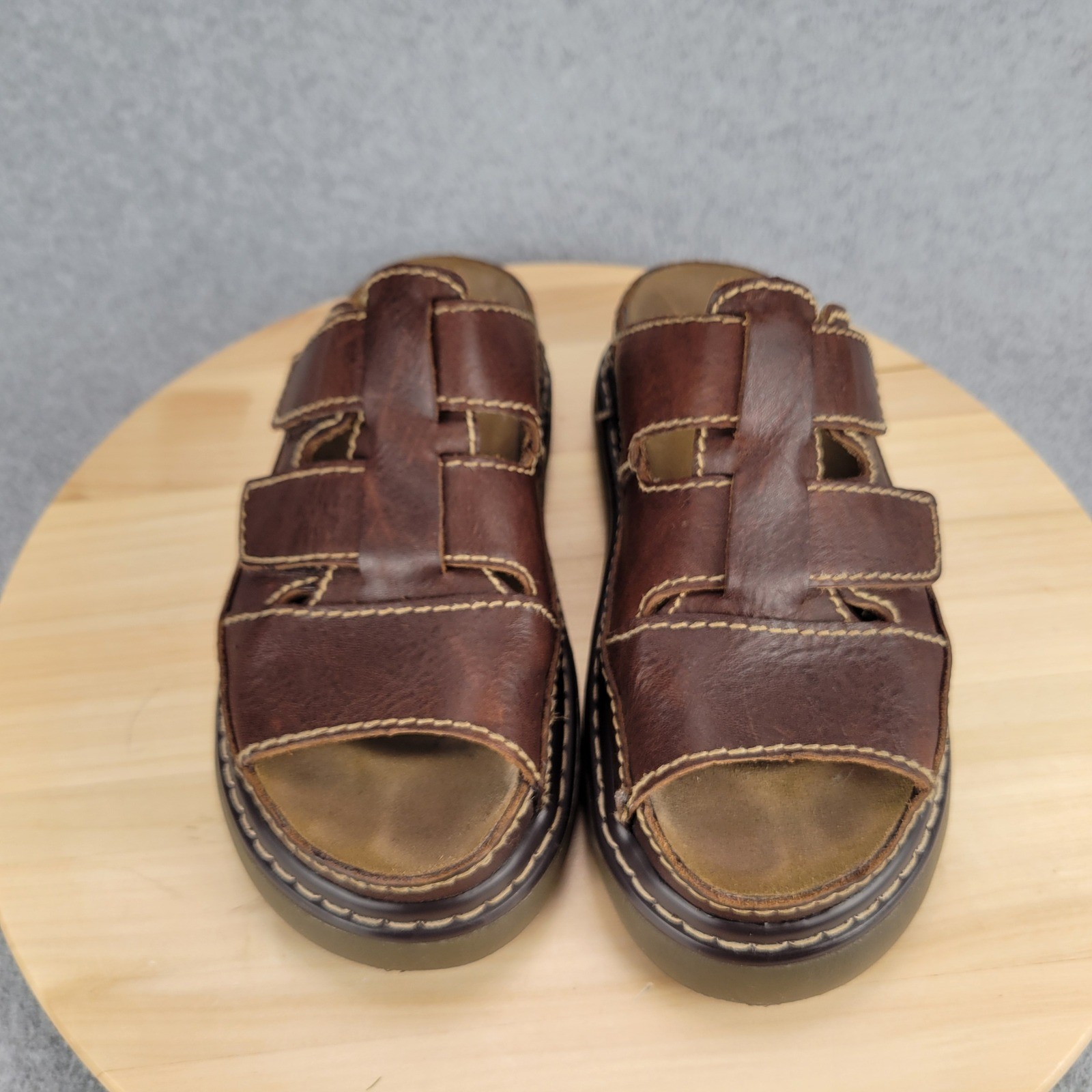 American Eagle Leather Platform Slide Sandals Chu… - image 4