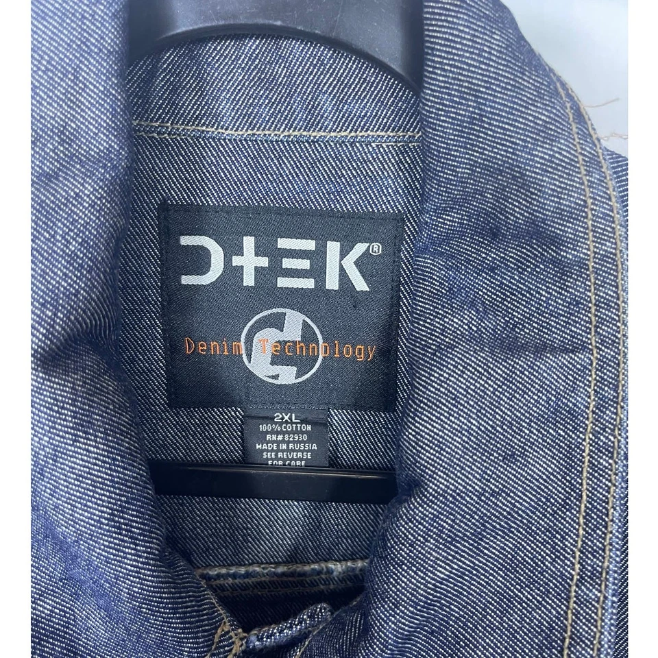 Jaqueta jeans DTEK denim technology 2xl azul vintage Y2K 2000 hip hop - Imagem 3 de 4
