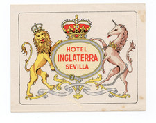 Vintage - Hotel Inglaterra Sevilla - Luggage Label - XL1K