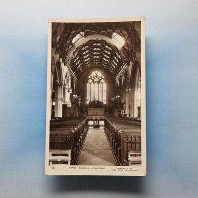 Ilfracombe AK Devon 1924 Echtfoto Heilige Dreifaltigkeit Kirche Innenraum