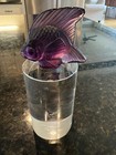 Lalique Purple Lustre Fish Crystal With Pedestal (unattached)