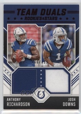 2023 Rookies & Stars Team Duals 166/399 Anthony Richardson Josh Downs RC 0rd2