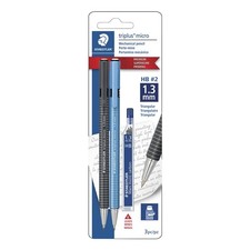 STAEDTLER Triplus Micro Mechanical Pencils, 1.3Mm 2 Lead with Twist Eraser, Erg